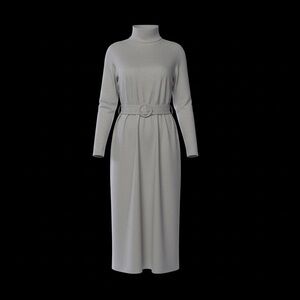 Tibi Gray Long Sleeve Dress
